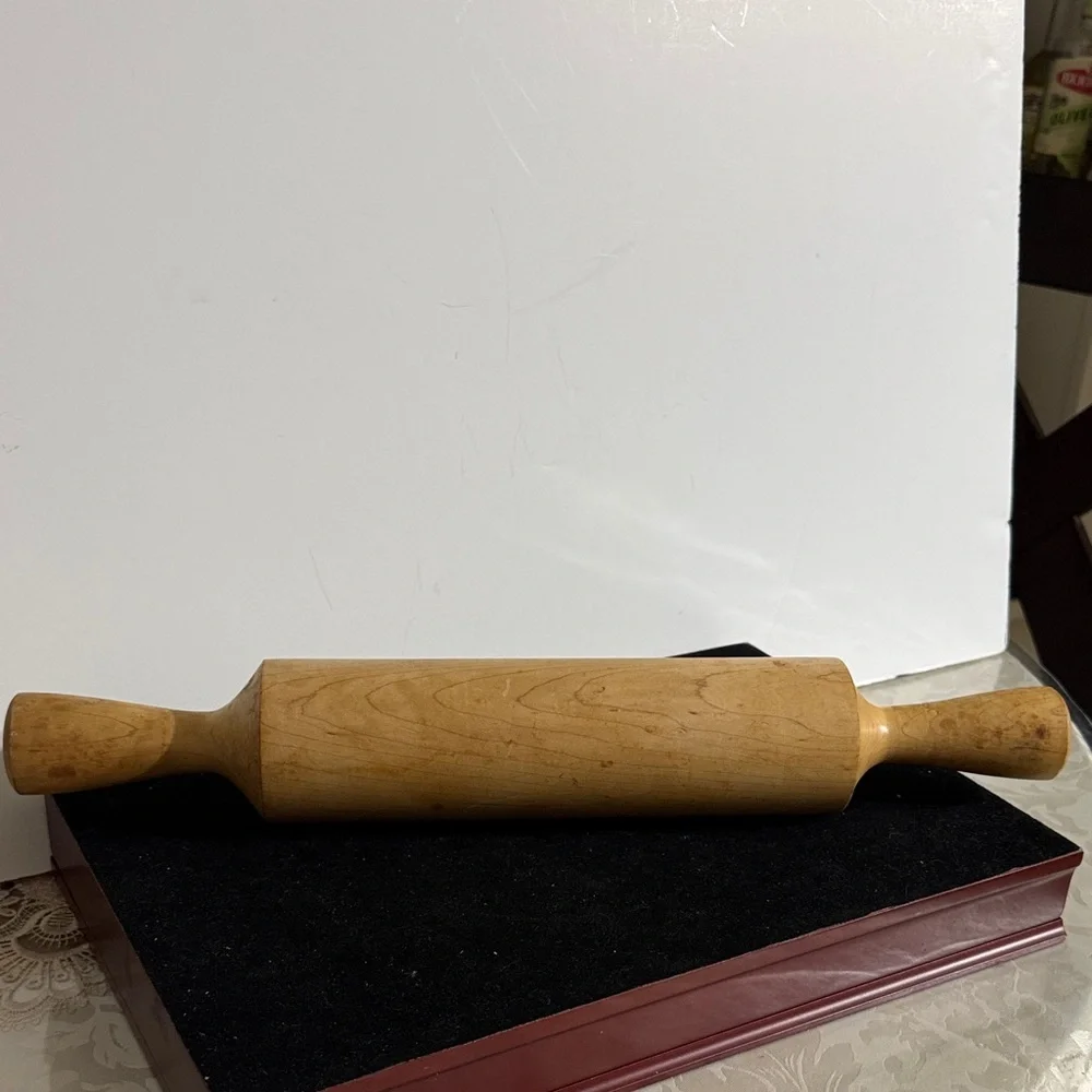 Vintage Wooden Hand Carved Rolling Pin for Baking